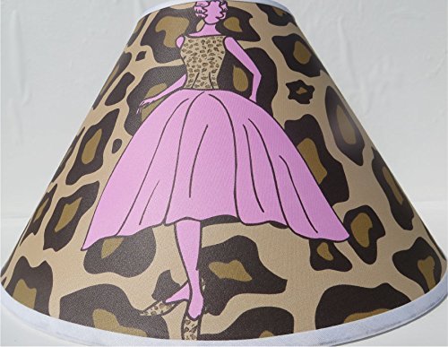Leopard Print Lamp Shade with Fashion Models / Leopard Print Nursery Decor
