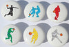 Basketball Drawer Pulls/Sports Furniture Ceramic Cabinet Knobs/Set of 6