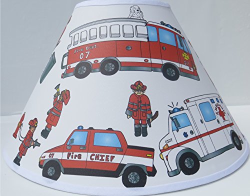 Fire Truck Lamp Shade / Fire Truck Room Decor