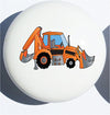 Presto Chango Decor Single Orange Tractor Drawer Pull/Construction Ceramic Cabinet Knob