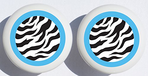 Zebra Print Blue Drawer Pulls