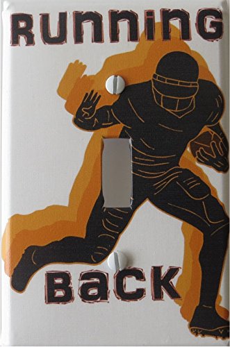Running Back Football Switch Plate Covers / Single Toggle Football Light Switch Plates
