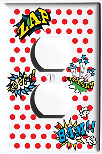 Comic Book Action Words Switch Plates and Outlet Covers