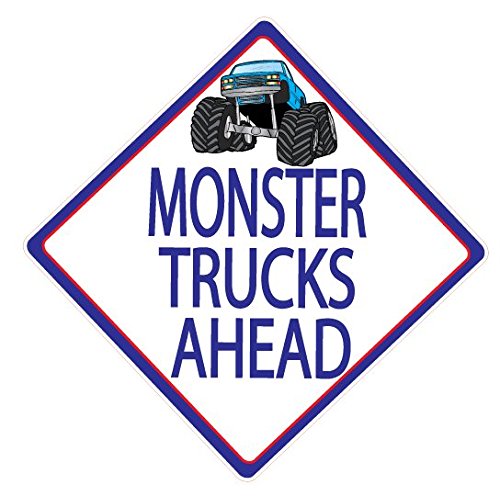 Monster Truck Street Sign Wall Decal | Boys Room Wall Sticker Blue