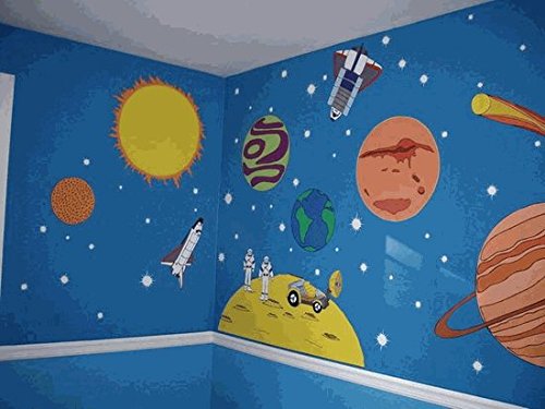 Giant Space Solar System Planets Mural Wall Decals / Stickers