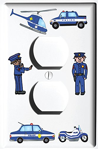 Police Light Switch Cover Plate and Outlet Covers