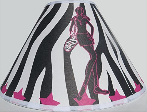 Zebra Print Lamp Shade with Runway Fashion Models / Zebra Print Nursery Decor