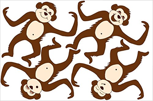 Brown Barrel Monkey Wall Decals Stickers