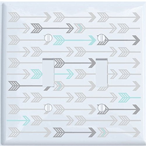 Seafoam Arrow Print Light Switch Cover Plate