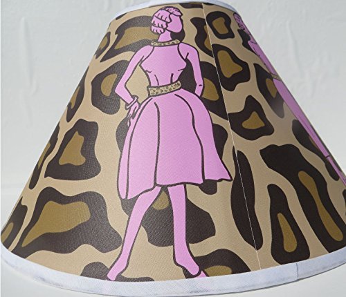 Leopard Print Lamp Shade with Fashion Models / Leopard Print Nursery Decor