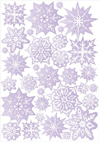 Purple Snow Flakes Wall Stickers / Wall Decor / 32 Snowflake Wall Decals