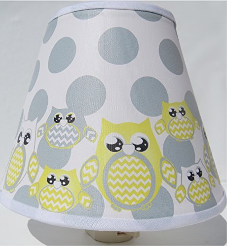 Yellow Owl Night Lights with Dots / Owl Nursery Decor