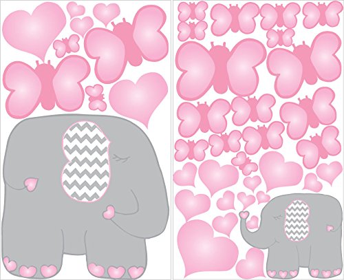 Butterflies and Elephant Heart Wall Decals