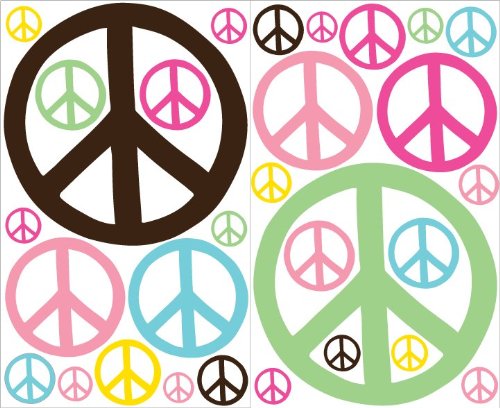 Peace Signs Multicolored Wall Stickers Decals Decor
