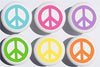Pop Peace Sign Drawer Pulls/Ceramic Drawer Knobs, Set of 6