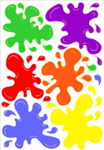 Multicolored Paint Splat Wall Decals Paintball Stickers Decor