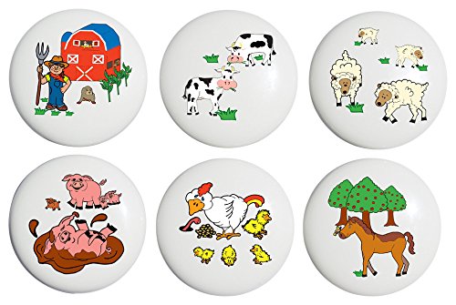 Animal Farm Drawer Pulls / Ceramic Nursery Knobs