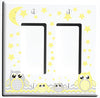 Grey and Yellow Owl Light Switch Wall Plate and Outlet Cover / Owl Nursery Decor
