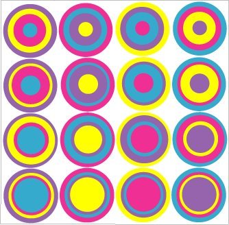Multi Colored Dots Wall Decals Stickers #2 (Pink,purple,blue,& Yellow Combo)