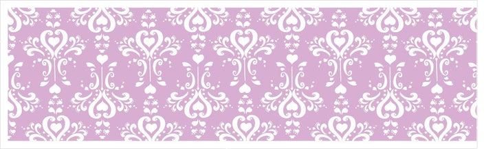 Purple and White Damask Border Wall Decals