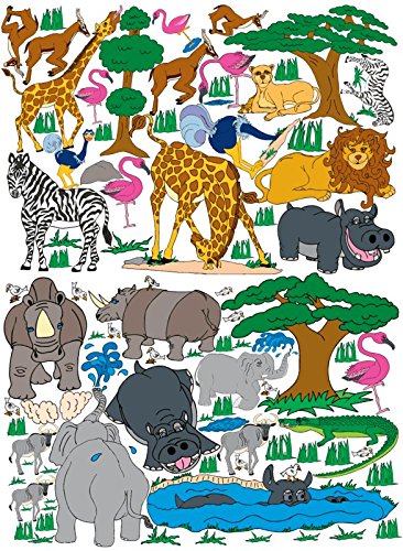 Giant Safari Animal Mural Wall Decal