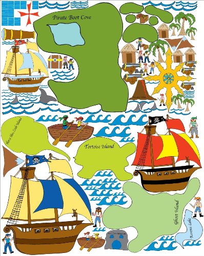 Giant Pirate Wall Mural Adventure Map Wall Stickers / Decals