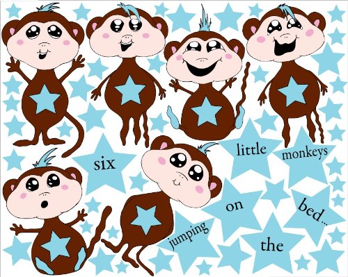 Monkeys Jumping On The Bed Wall Decals