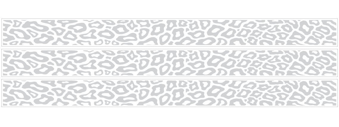 Grey Leopard Print Border in White and Grey Leopard Print Wall Decals/Stickers
