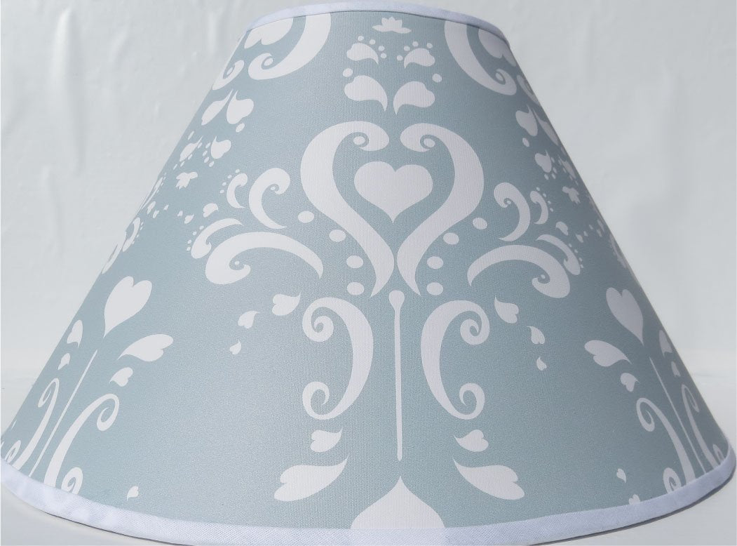 Grey Damask Lamp Shade / Childrens Lampshade Nursery Decor