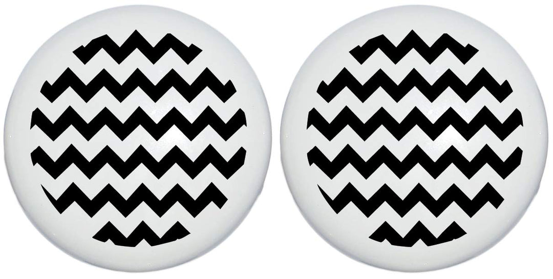Chevron Print Drawer Pulls - Black