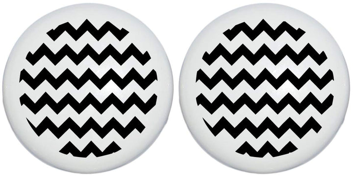 Chevron Print Drawer Pulls - Black