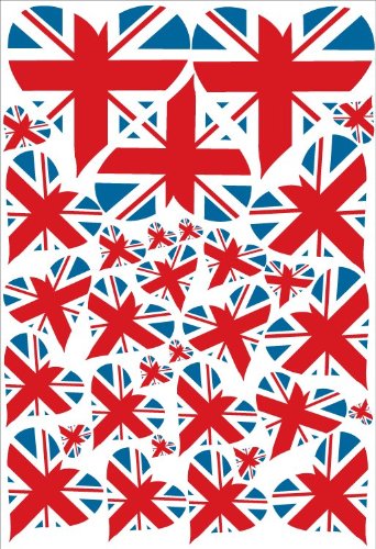 British Flag Union Jack Hearts Wall Stickers Decals