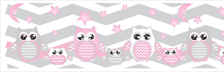 Owl Chevron Border Wall Decals