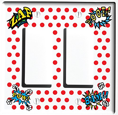 Comic Book Action Words Switch Plates and Outlet Covers