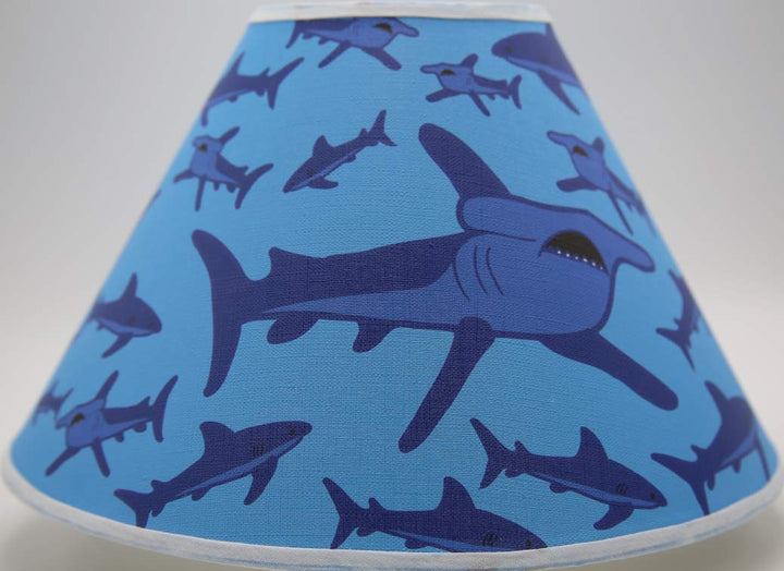Shark Attack Lamp Shade, Shark Room Decor with Hammer Head and Great White Sharks