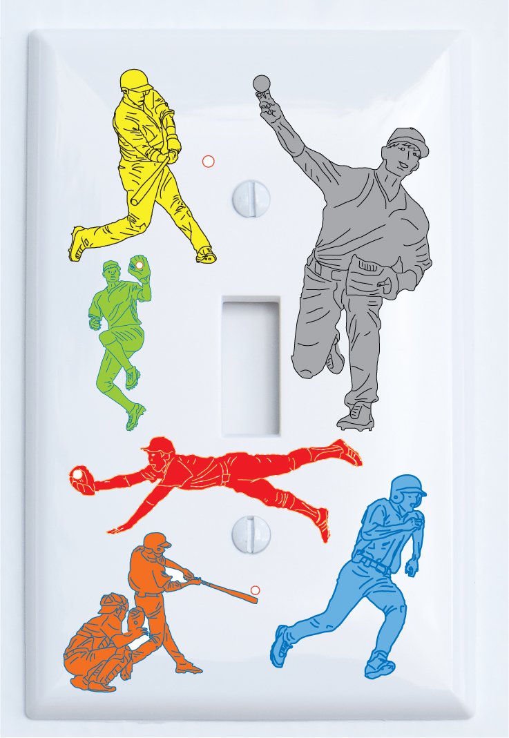 Baseball Light Switch Cover Plate and Outlet Covers