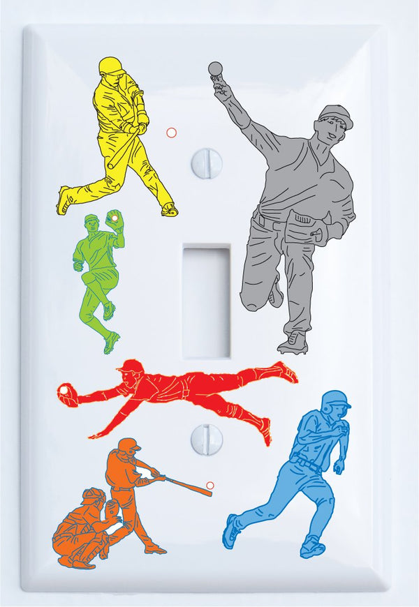 Baseball Light Switch Plate and Outlet Covers for The Wall/Baseball Room Decor