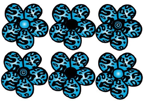 Turquoise Leopard Print Flower Wall Stickers