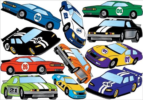 Stock Car Wall Stickers Decals / Race Car Wall Decor Graphics