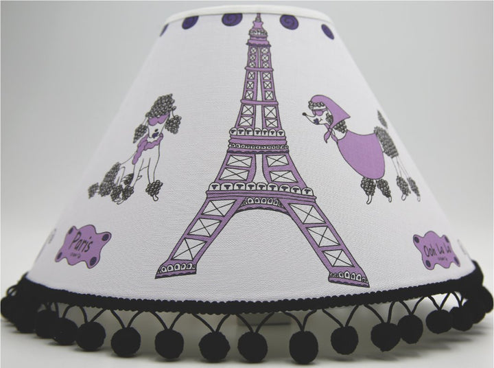 Purple Poodles in Paris Lamp Shade/Paris Children's Nursery Room Decor