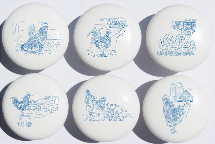 Chicken and Roosters Drawer Pulls