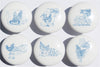 Country Chicken and Roosters Drawer Knobs Pulls in Blue Toile/Ceramic Dresser, Cupboard or Cabinet Pulls for Kitchen or Children's Nursery Room Decor