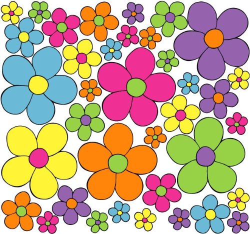 Daisy Pop Flower Wall Stickers, Decals, Spring Flowers Wall Decor