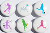 Girls Soccer Drawer Pulls / Ceramic Drawer Knobs / Set of 6