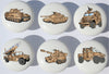 Presto Armored Trucks and Tanks Drawer Pulls/Ceramic Drawer Knobs with Tanks, and Military Vehicles, 6 Set