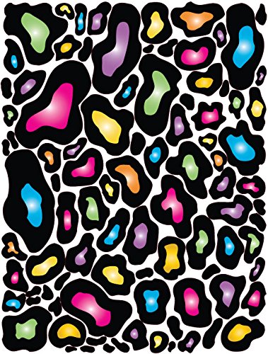 Multicolored Leopard Print Wall Stickers / Wall Decals Cut Outs in Hot Pink, Purple, Blue, Green, Yellow, Orange