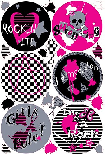 Girls Rule Pink Polka Dot Wall Decals
