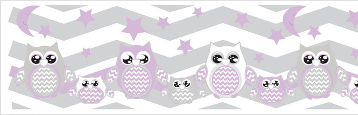Owl Chevron Border Wall Decals