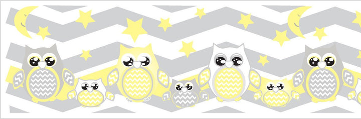Owl Chevron Border Wall Decals
