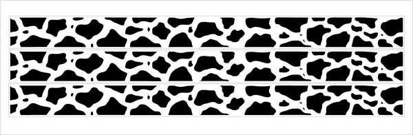Cow Print Border Wall Decals/Stickers in White with Black Cow Prints/Farm Animal Theme Border Wall Decals